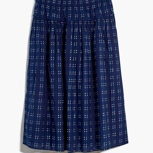 Madewell Pull-on Midi Skirt in Shibori Indigo Plaid